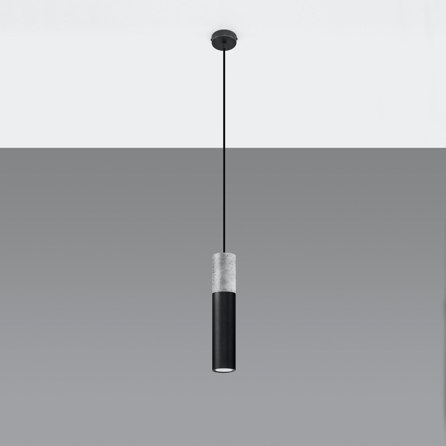 Lampa sufitowa wisząca Borgio czarno-szara 1xGU10x40W wym: 100 x 8 x 8 cm beton architektoniczny Sollux Lighting