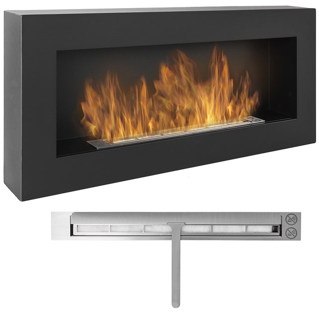 Lareira a bioetanol de parede BOX 90 cm para apartamento
