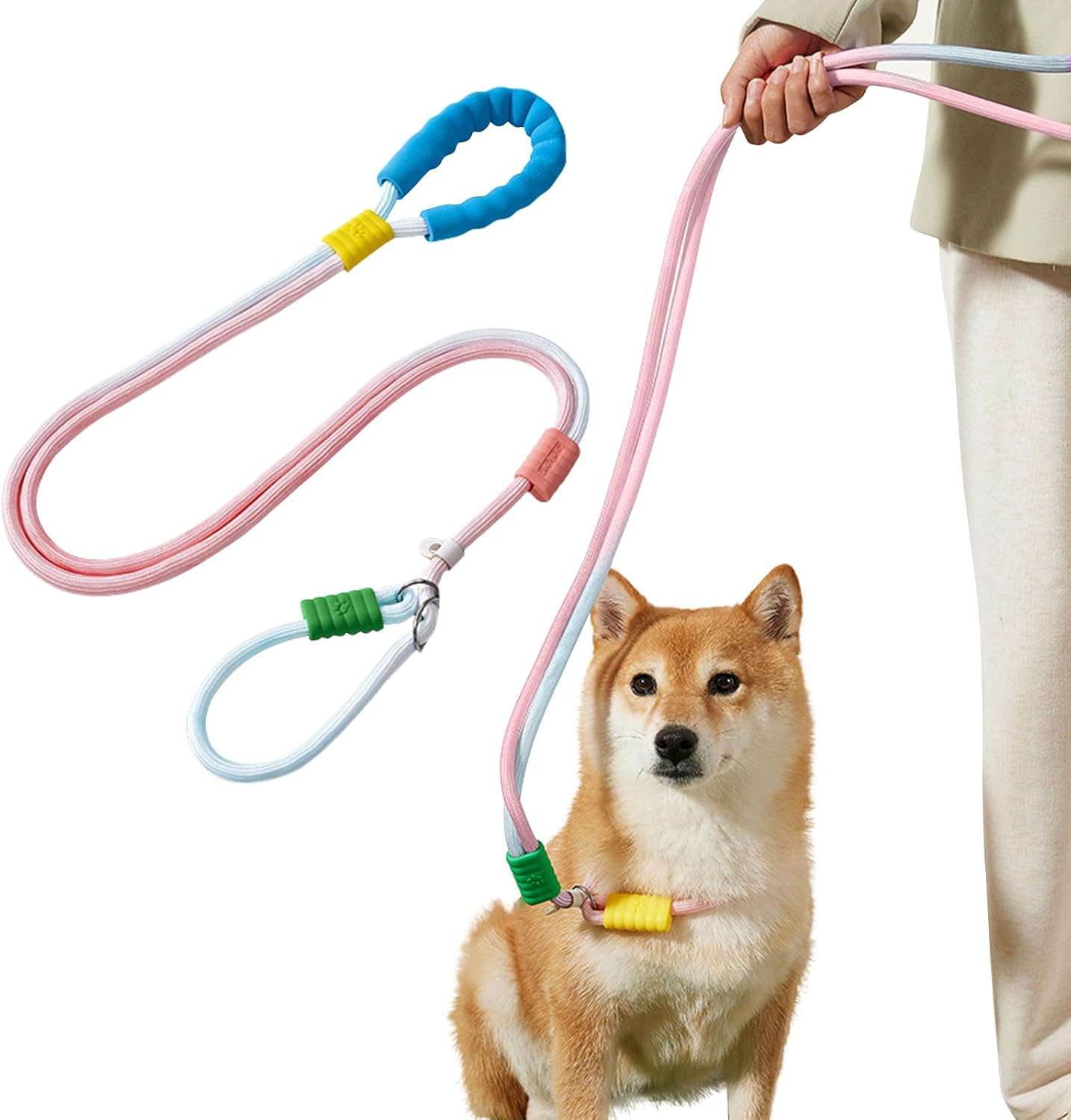 Laisse Nylon Pour Chien Avec Poignée Rembourrée - Vert Clair