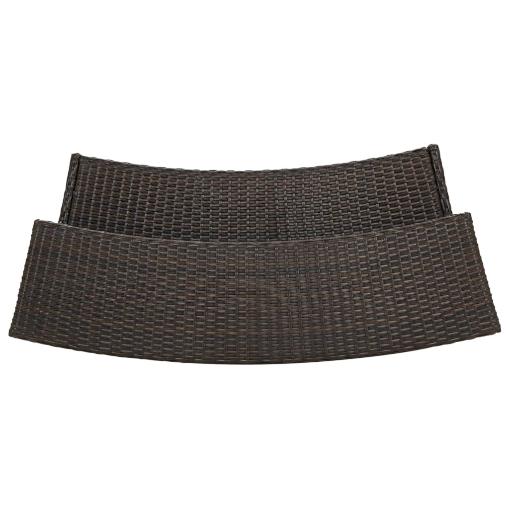 Ensemble de bar de jardin avec coussins 3 pcs Marron vidaXL - 7
