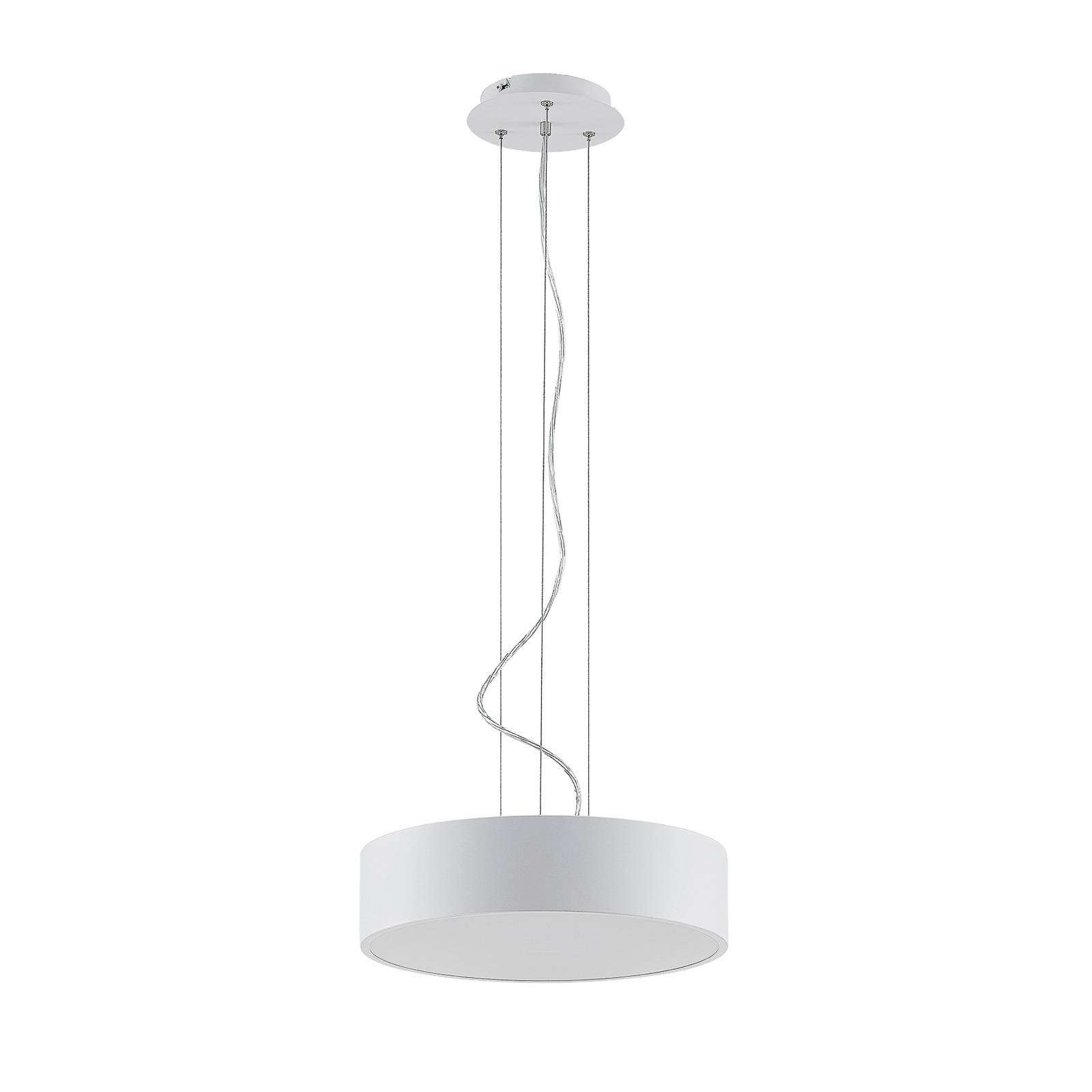 Lampe à Suspension Moderne Blanche 3 Lumières - Tissu - Lustre - Suspension