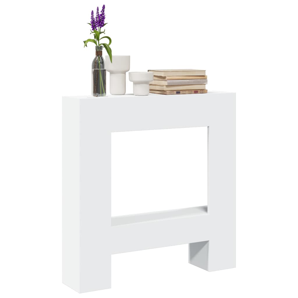 Cornice Per Camino In Truciolato Rovere 81x82cm - Struttura Decorativa Per Fiamma Elettrica LED