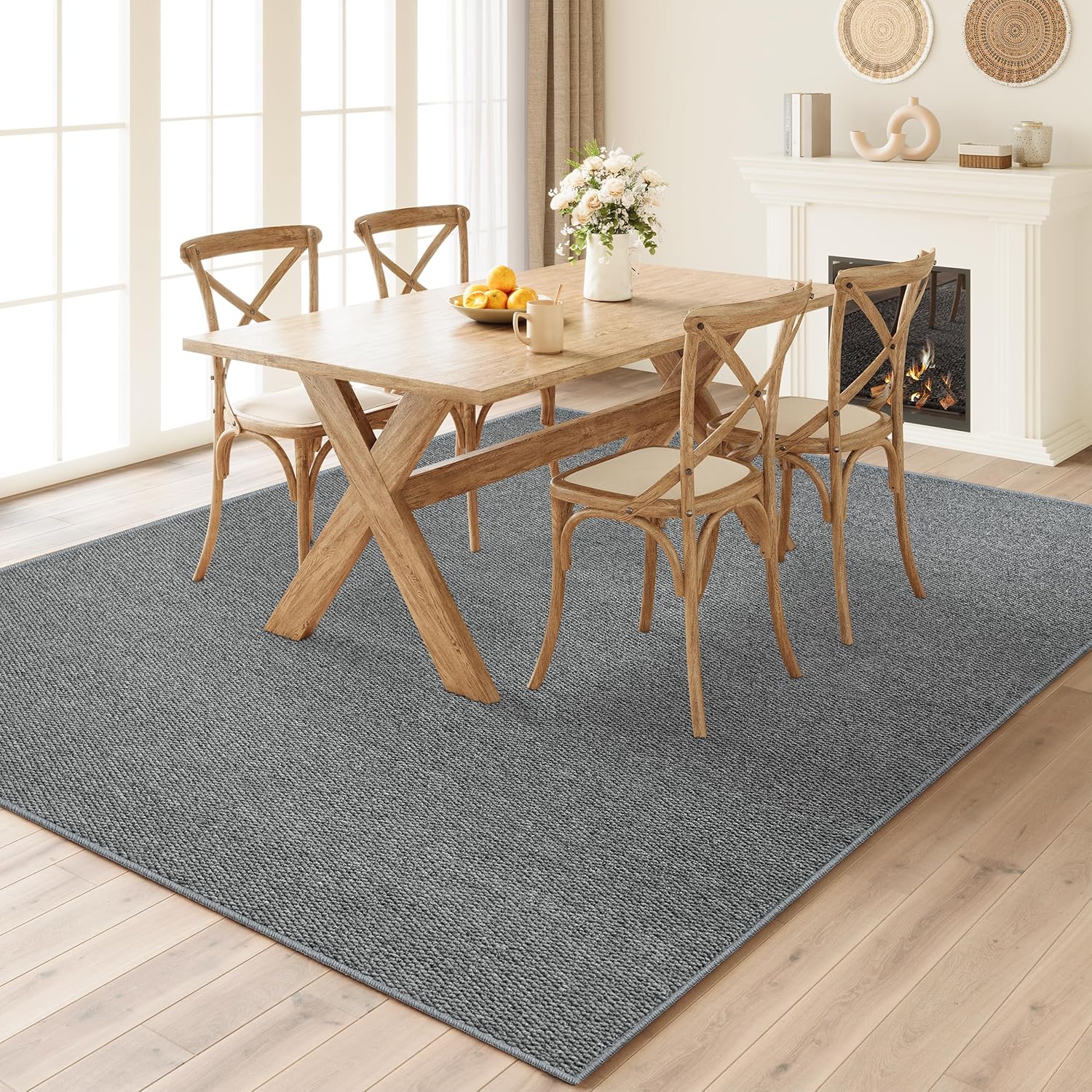 Tapis antidérapant imitant le sisal, tapis lavable et adapté aux animaux domestiques, tapis durable et résistant aux rayures, idéal pour salon（60*90） - 3