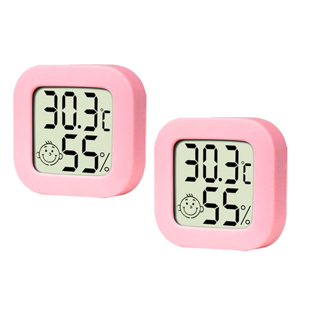 Paquete de 2 mini termómetro LCD para interiores, monitor de ...