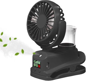 Ventilateur De Bureau Compact à Pince - 3 Vitesses, Rotatif 360°, Batterie 1200mAh Rechargeable USB - Pour Maison, Bureau, école