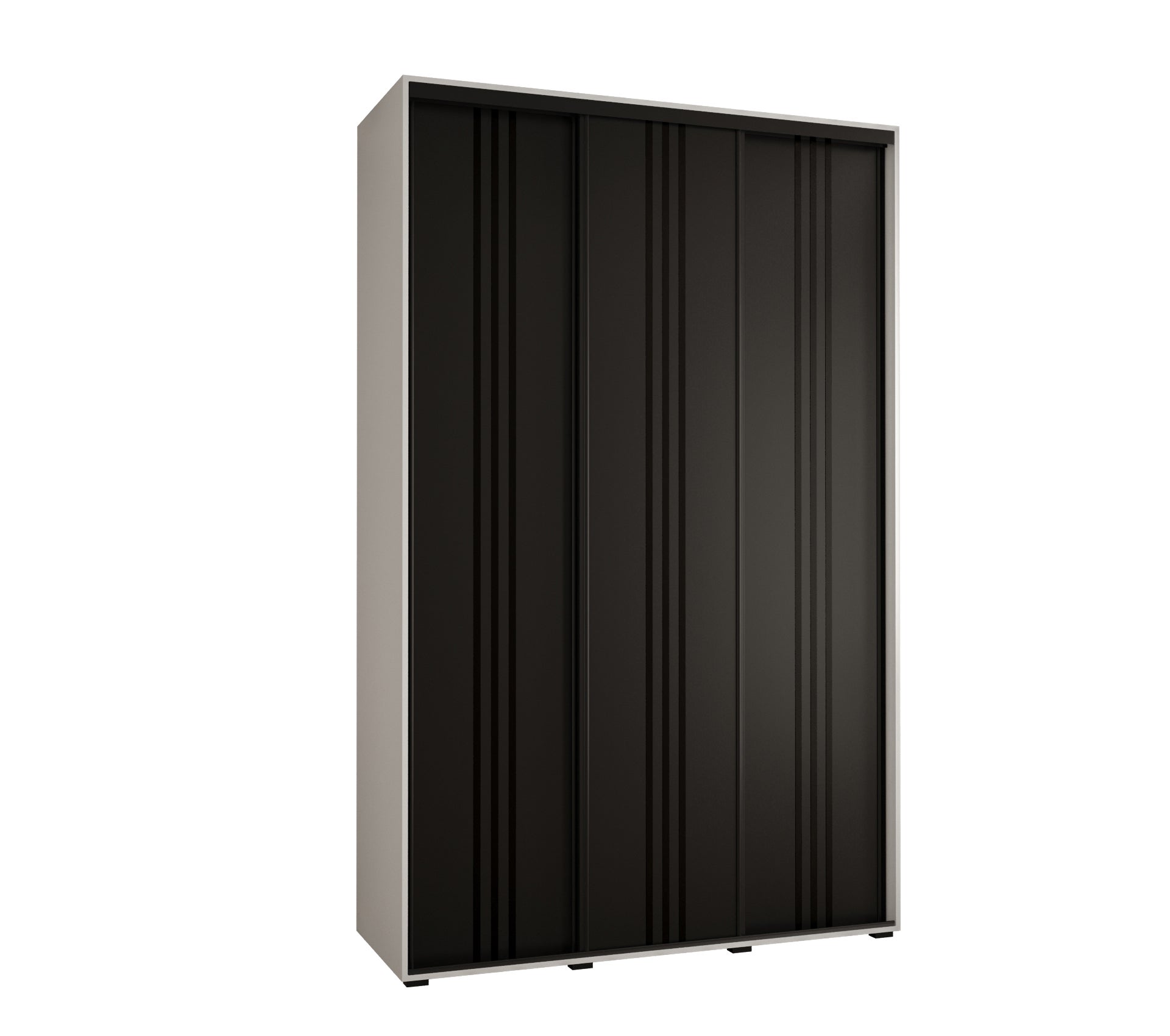 Szafa przesuwna wysoka Davos 6 150 x 60 x 235,2 cm biały + czarny + u. czarny - Abiks Meble