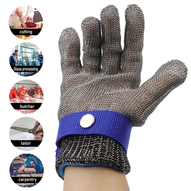 Gants résistants aux coupures, gants de sécurité en acier inoxydable, protection de niveau 5 (XL*1） - 4