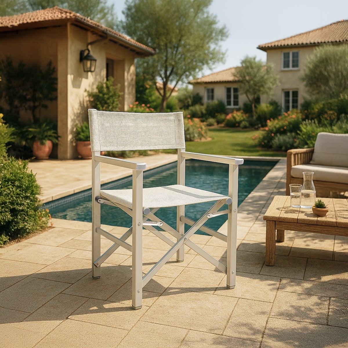 4 chaises de plage pliables portables textilène aluminium Regista Gold - 2