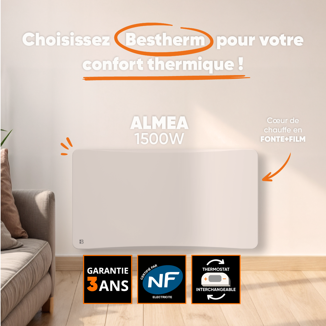 Grzejnik elektryczny Bestherm z suchą ceramiką + folia + 1500 W almea - 3