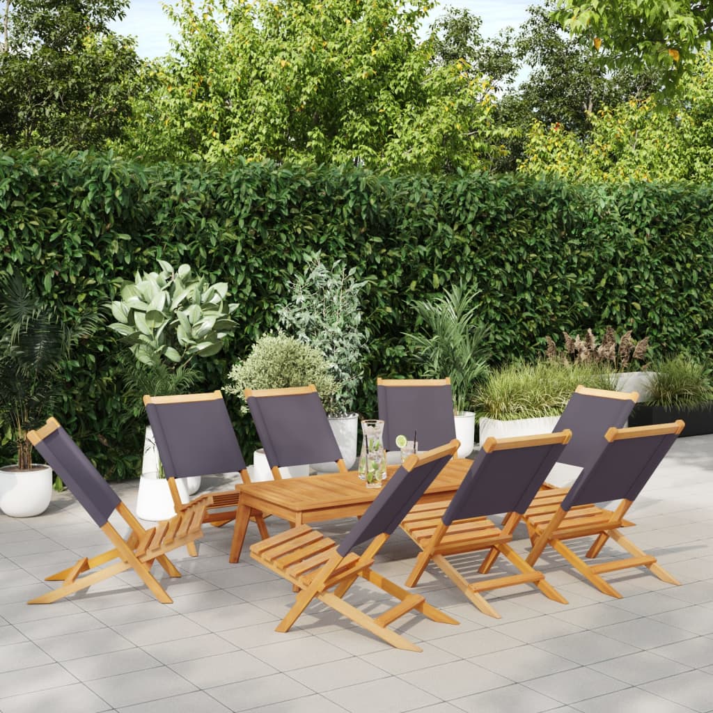 Chaises de jardin pliantes lot de 8 tissu et bois massif | Leroy Merlin