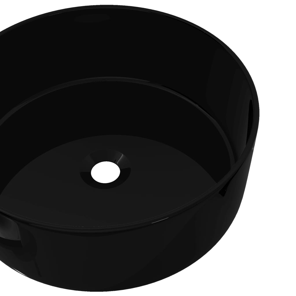 Lavabo tondo 40x15 cm lavabo lavabo bagno wc ceramica nero 02_0002541 - 3