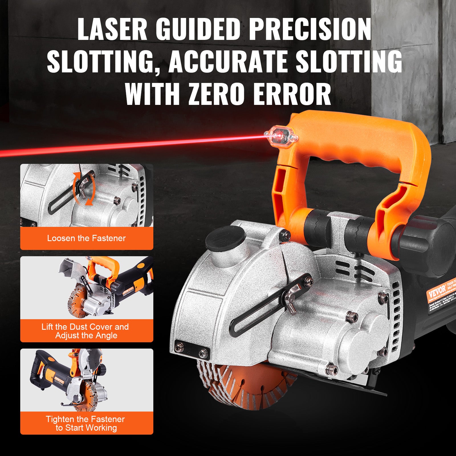 Rainureuse Murale Électrique SucceBuy 2500 W Disque 133 mm Profondeur 41 mm 6400 tr/min Coupe Murale avec Pompe à Eau 5 Lames - 4