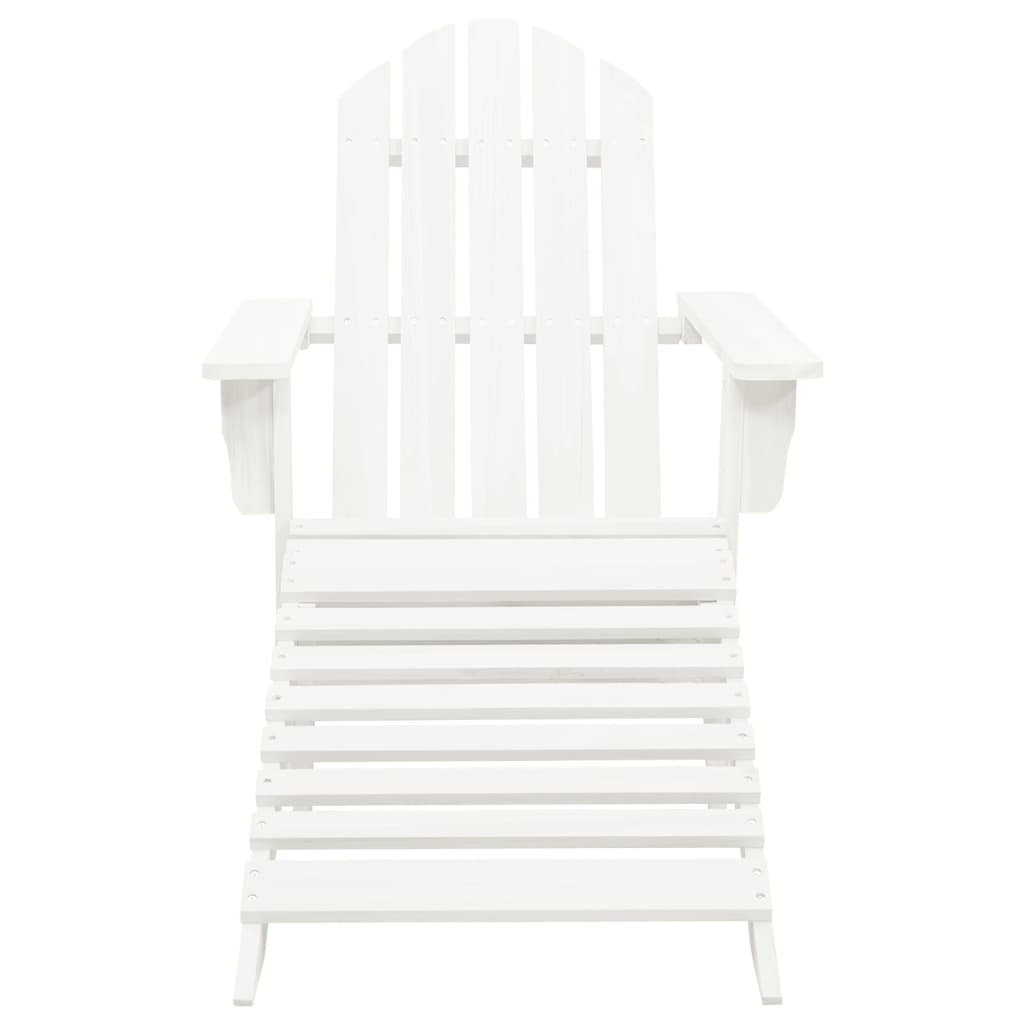 Chaise de jardin | Siège de Terrasse | Chaise d'extérieur Adirondack avec pouf et table Sapin Blanc CFW598799 - 6