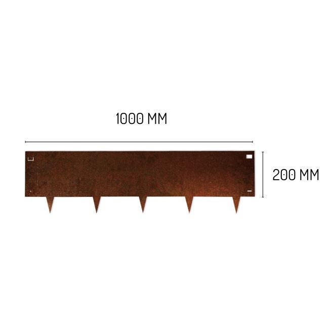 10pcs Bordure de Jardin Métal Acier Corten Brut 100x26,5cm épaisseur 1,5mm - madecoupesurmesure - 6