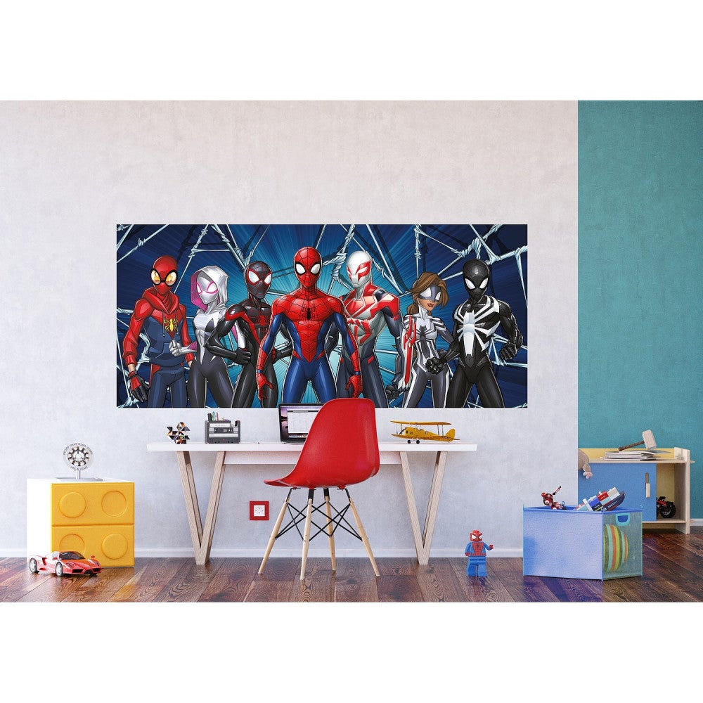 Poster géant - Disney Marvel Avengers Spiderman Miles Morales 7 personnages debout- 202 cm x 90 cm - 2