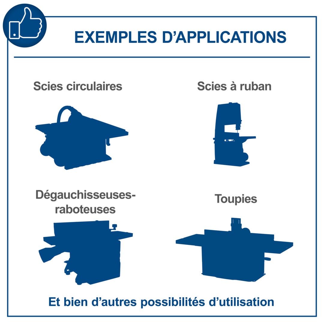 Scheppach Aspirateur à copeaux DC500 – Volume 75L – 550W – Débit d'air 1150 m3/h – Kit d'adaptateurs 4 pièces inclus – Flexible 2 m + 5 sacs inclus - 3