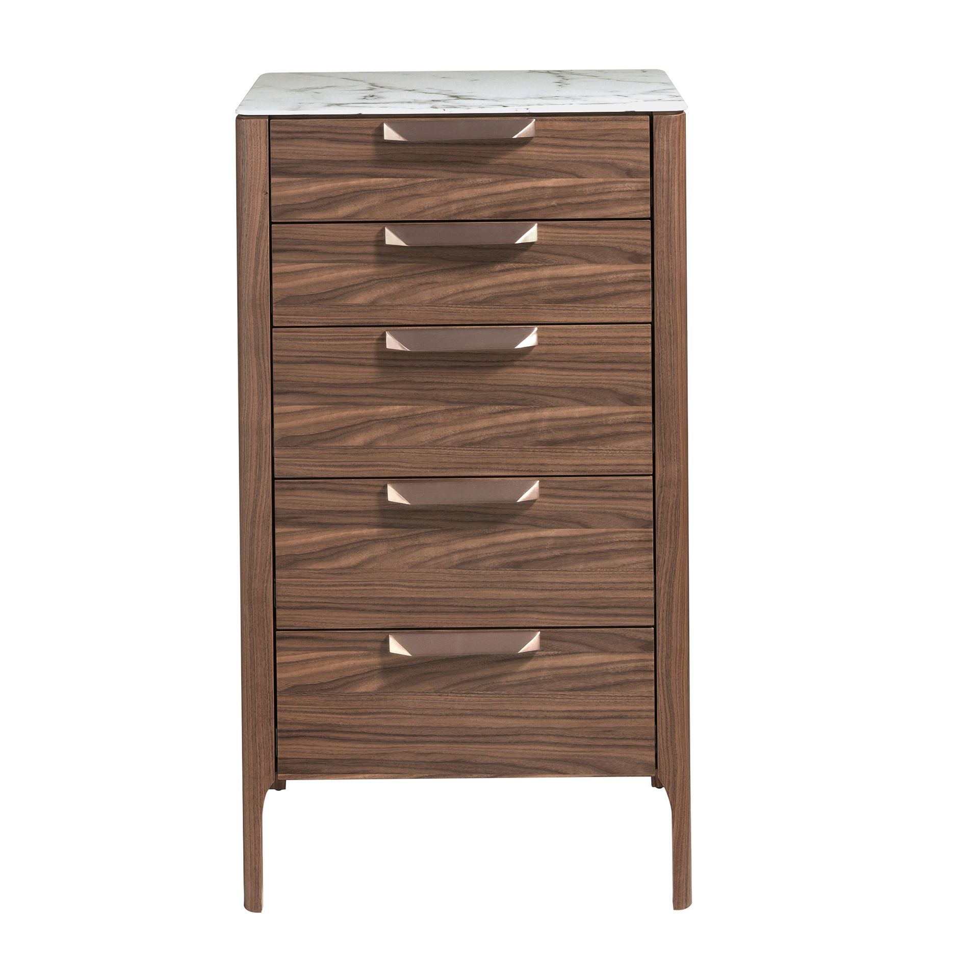 Chiffonnier noyer et verre trempé 58 x 39 x 119 - 2