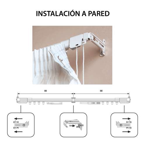 Trilho para cortinas branco extensível 210-390 cm, instalação na parede ou no teto - 3