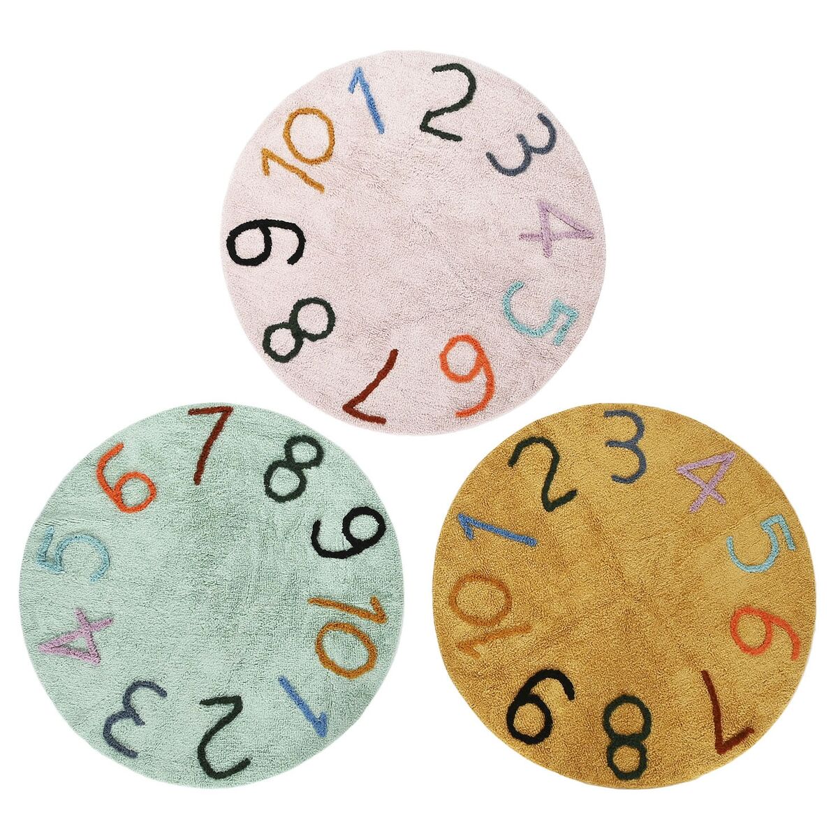 Alfombra home esprit verde rosa mostaza infantil 100 x 100 x 1 cm