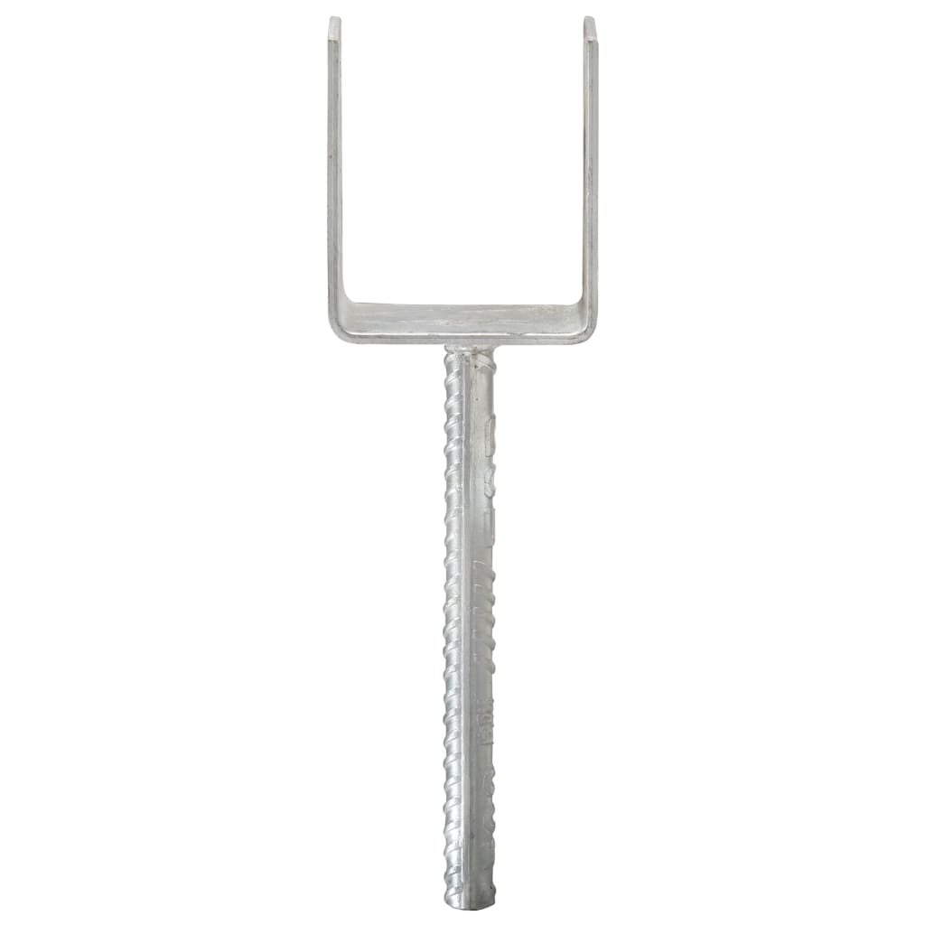 vidaXL Piquets de clôture 6 pcs Argenté 8x6x30 cm Acier galvanisé - 4