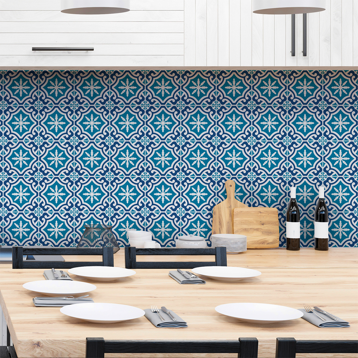 30 vinilos baldosas de cemento azulejos alissa - adhesivo de pared - revestimiento sticker mural decorativo - 30stickers15x15cm