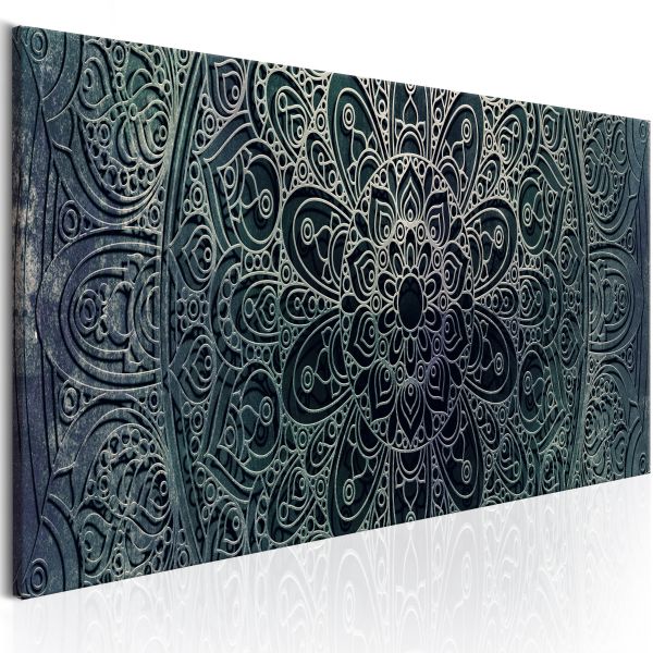 Tableau Zen Mandala: Malachite Calm 120x40 cm