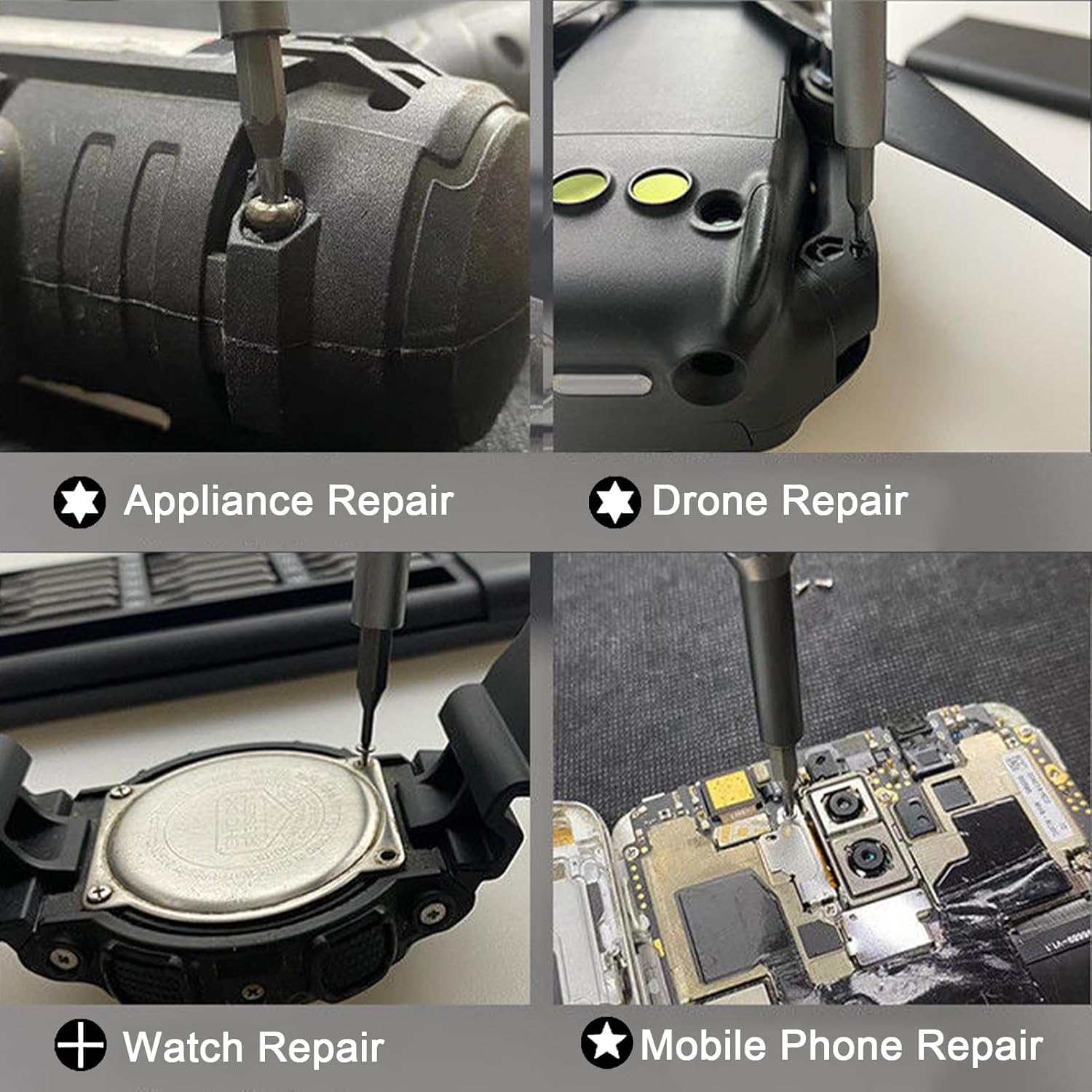 Kit Tournevis de Précision,Mini 24 en 1 Set Outils Portables,avec T2/T3/T4/T5/T6/T8/T10/T15, Cruciforme PH000/PH00/PH0/PH1/PH2,Triwing Y1,etc,pour la - 5