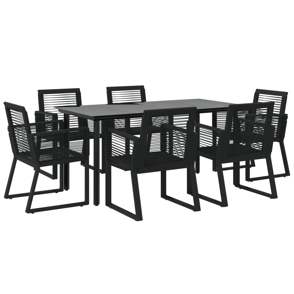 Maison Exclusive - Set da Pranzo da Giardino 7 pz Nero in Rattan PVC - 3