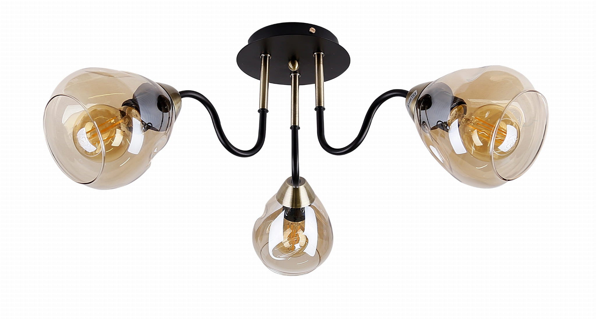 Lampa wisząca UNICA czarno-złota 3 x E27 x 40W wym: 26 x 64 x 64 cm Candellux