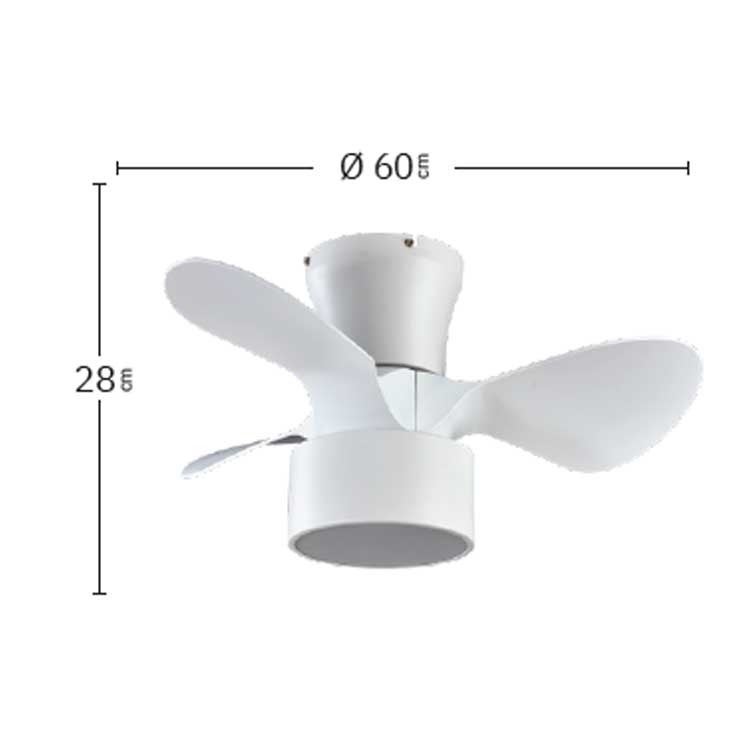 Ventilador Dc Kos Blanco Haya Led 24w Mando A Distancia Con Temporizador - 3
