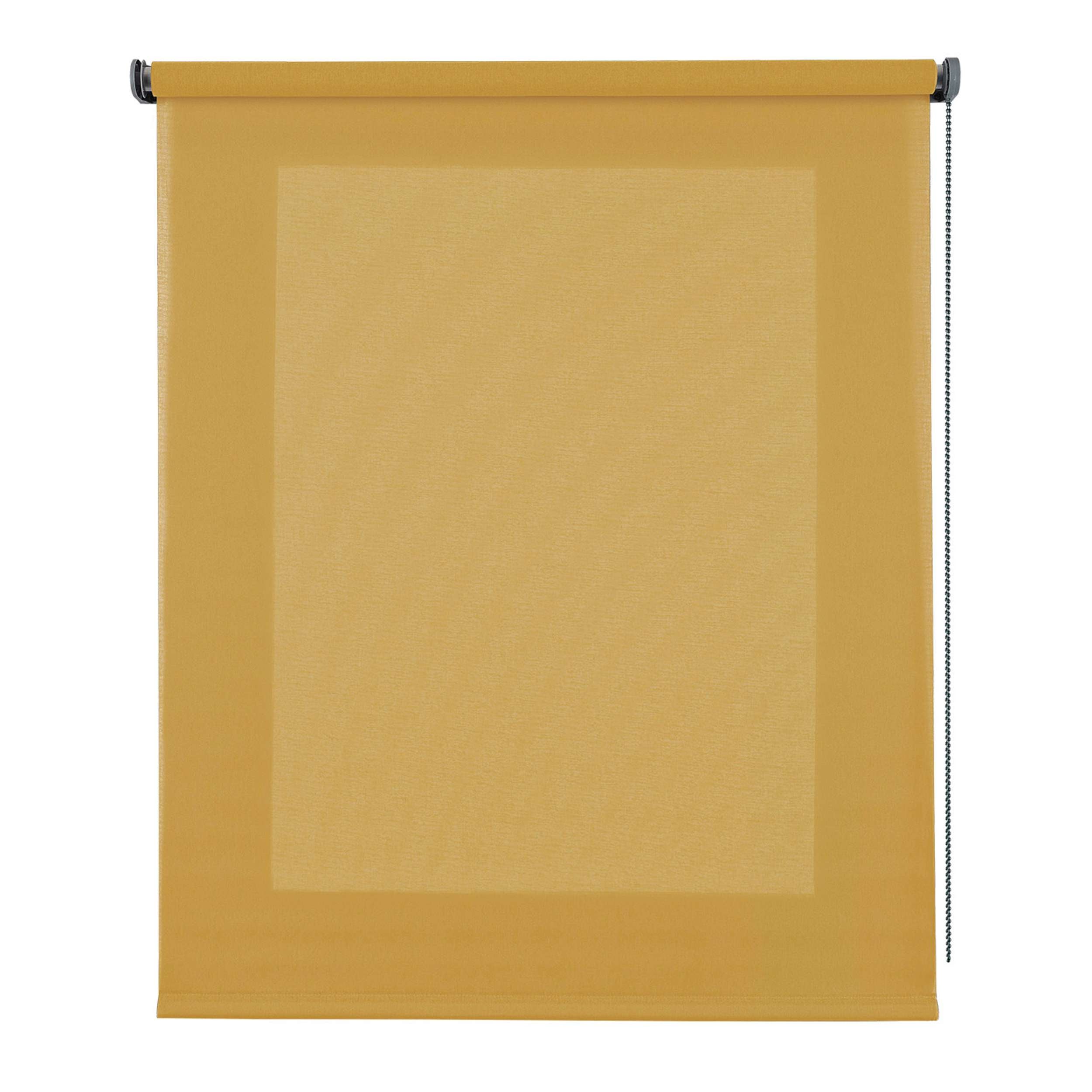 Roleta Półprzezroczysta na Okna Żółta 120x250 cm