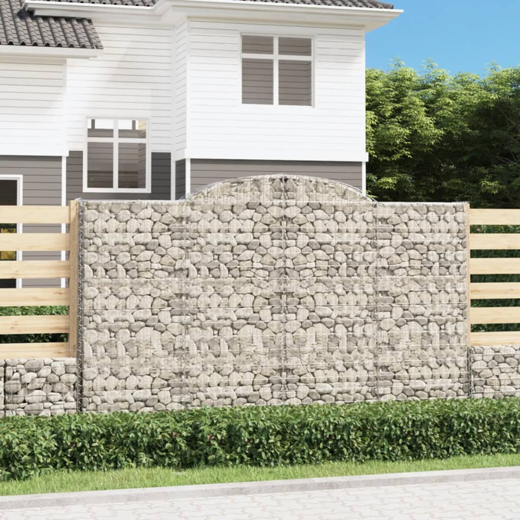 Kosze gabionowe, 2 szt, 300x50x180/200 cm, galwanizowane żelazo vidaXL