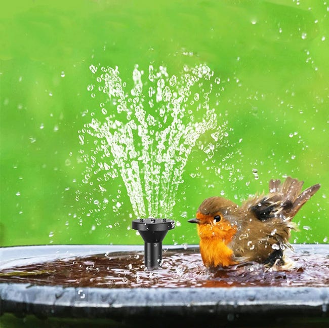 Pompe solaire pour fontaine, kit de fontaine d'extérieur à monter soi-même, 5 buses, pour bains d'oiseaux, bassins extérieurs, jardins et aquariums - 2