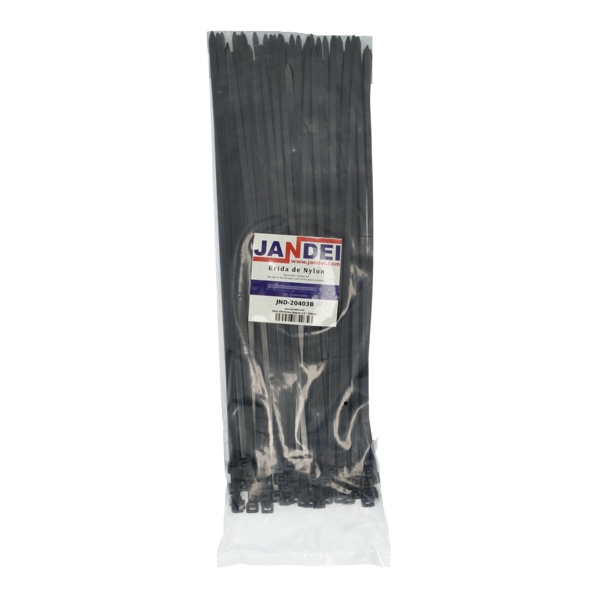 Opakowanie 100 nylonowych plastikowych opasek kablowych, uniwersalne, do zarządzania kablami, mocne mocowanie (czarne, 4,8 x 300 mm)