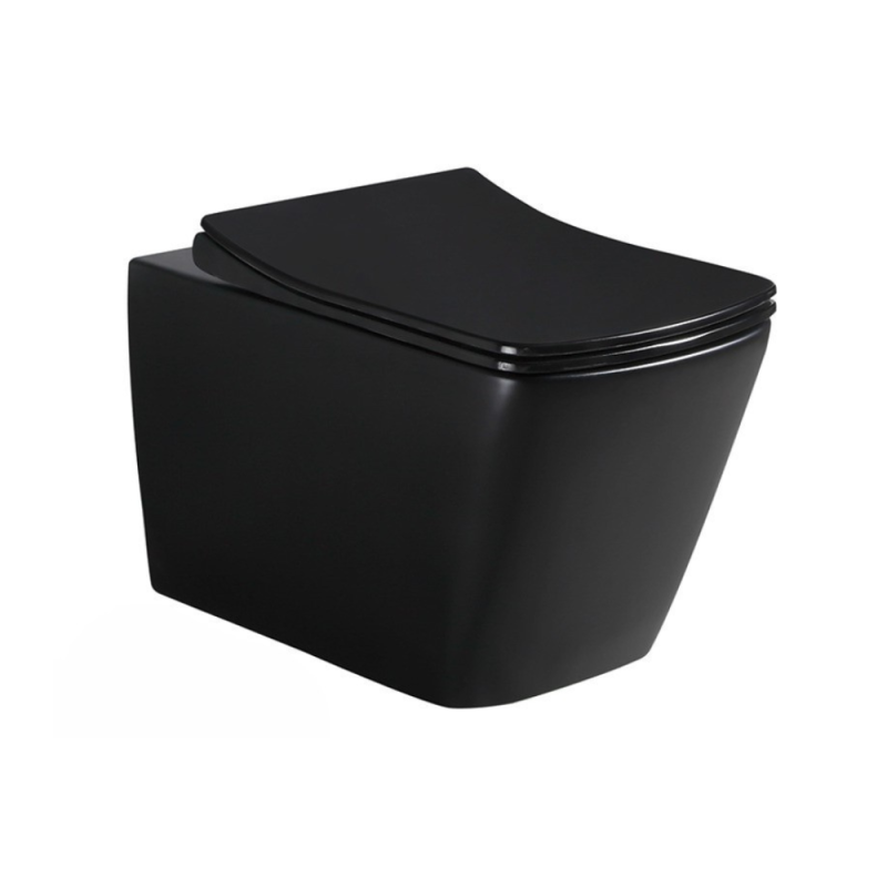 Grohe Pack WC Bâti-support Rapid SL + WC sans bride Infinitio Design, Noir mat + Abattant softclose + Plaque Noire mat - 2