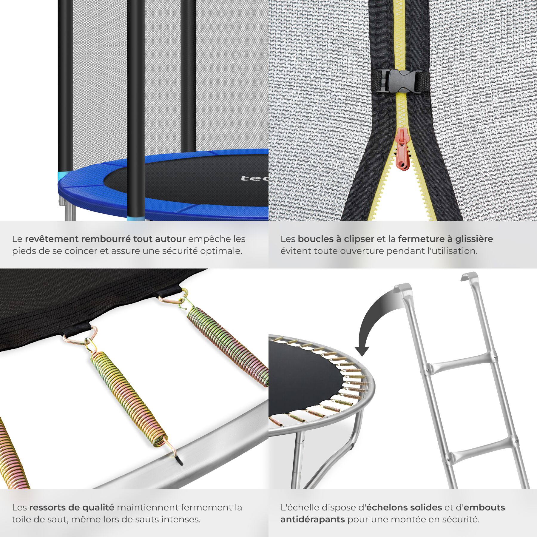 TECTAKE Trampolim Ø244 cm, GS certificado - 5