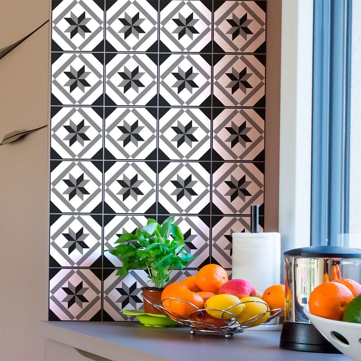 24 vinilos baldosas de cemento azulejos miguel - adhesivo de pared - revestimiento sticker mural decorativo - 24stickers15x15cm