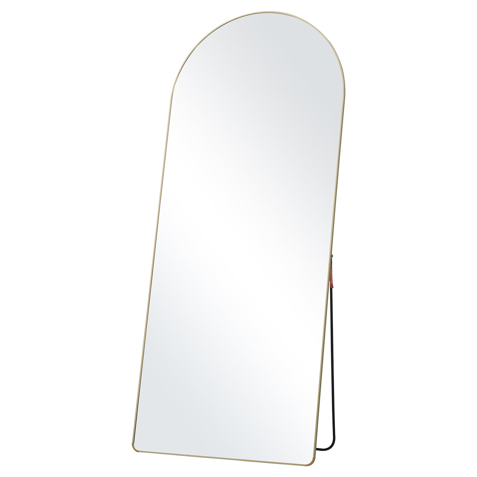 Miroir Sur Pied Doré En Arc 180x65 Cm - Verre Trempé, Design Luxueux, Mural Ou à Pied Pour Salon Et Chambre