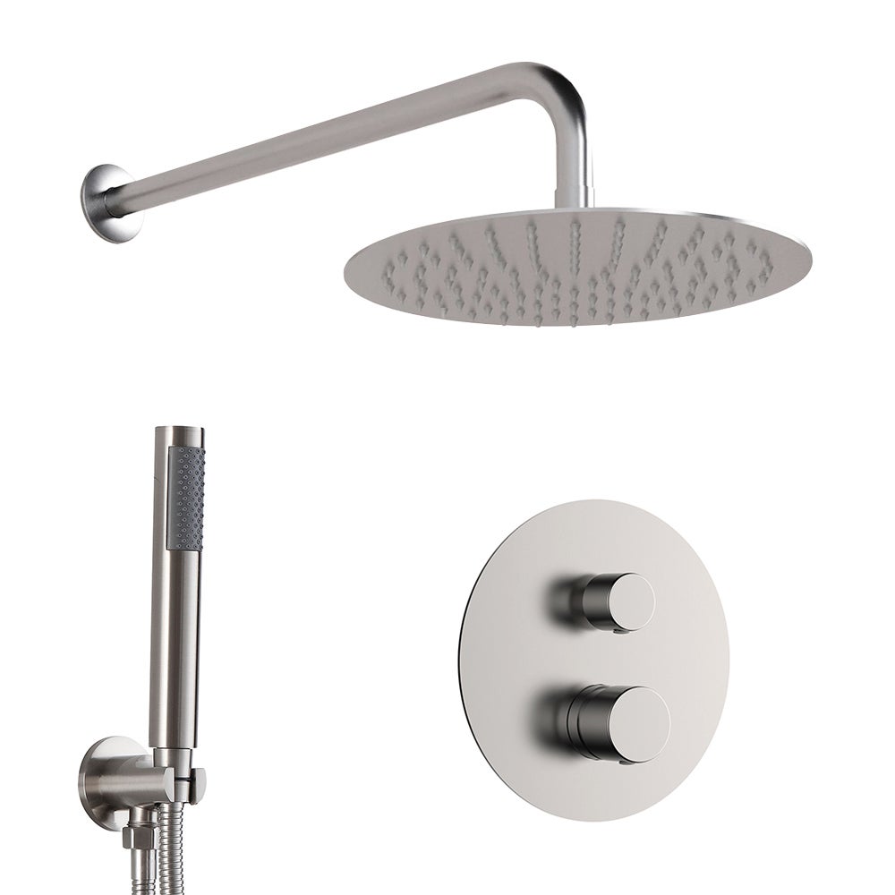 Set doccia cromato Nobili Hof con soffione quadrato 25x25 cm, kit