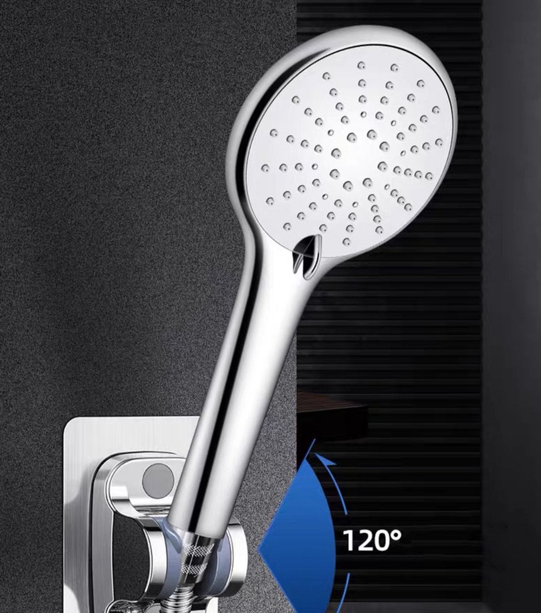 Cabezal de ducha sin clavos, ducha de pie, ajustable, montaje en pared, soporte para cabezal de ducha - 3