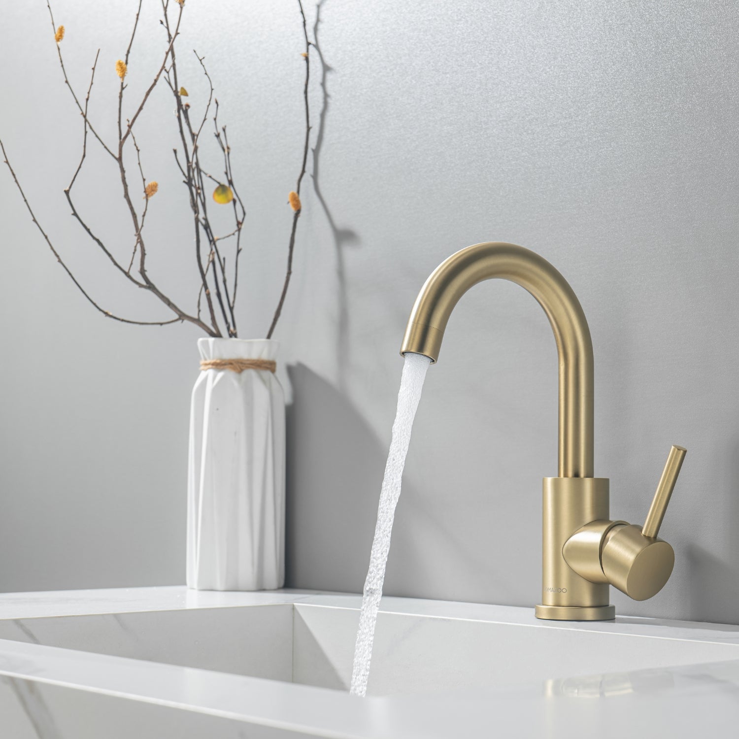 LOMAZOO Robinet de lavabo doré Lysa - 3