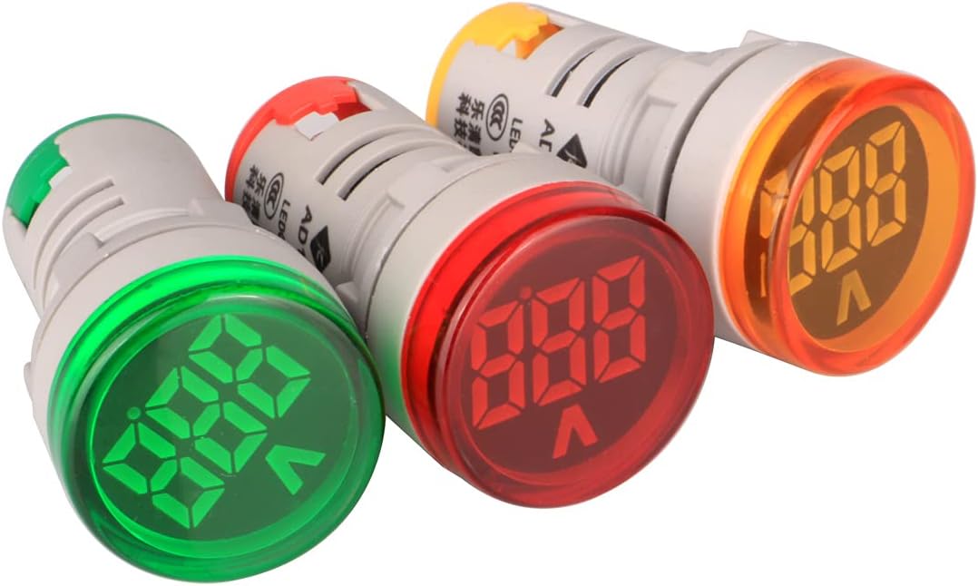 22mm Cyfrowy woltomierz AC z wyświetlaczem napięcia AC 60V-500V, monitor, detektor napięcia, zielony, czerwony, żółty