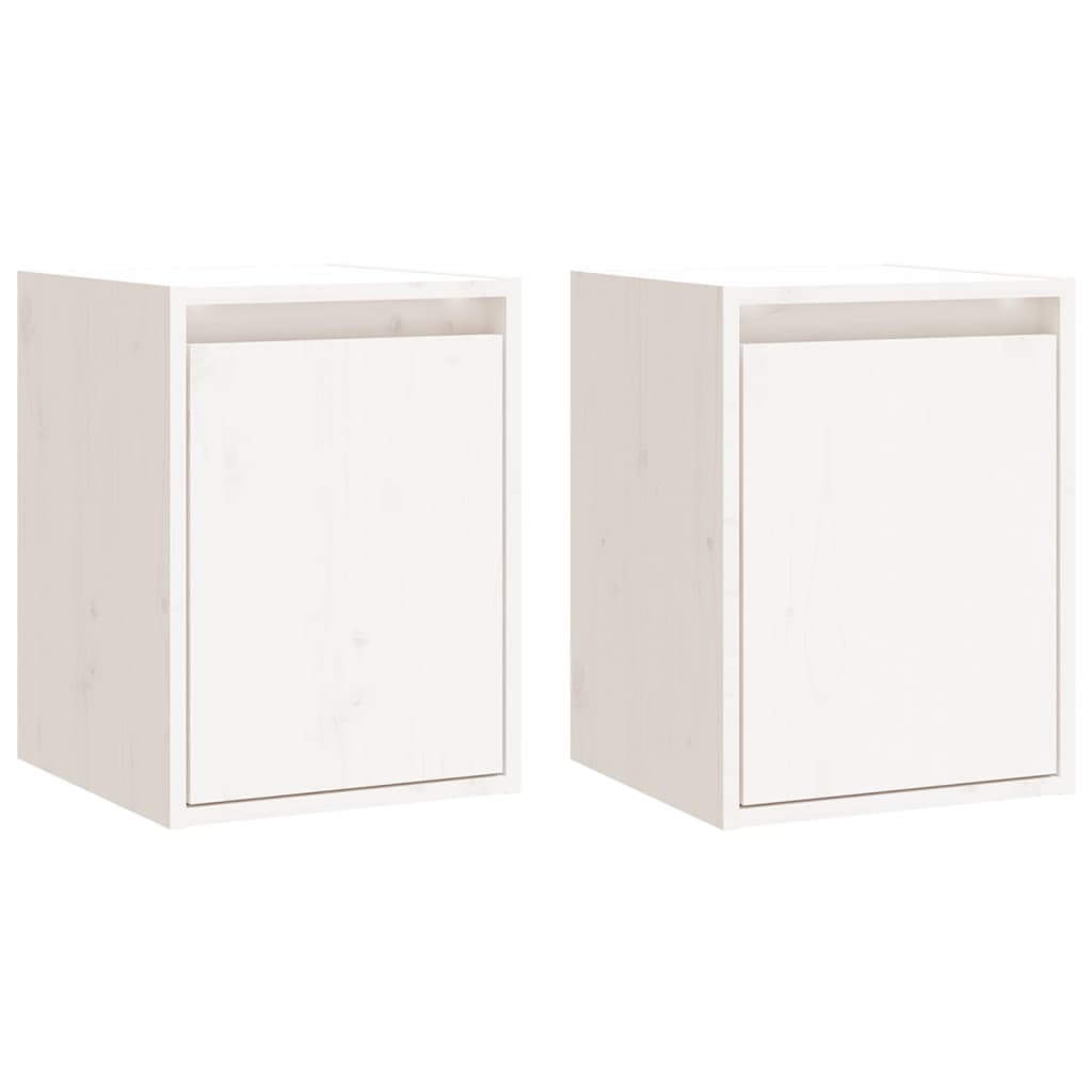 Maison Exclusive - Armario de pared 2 uds madera maciza de pino blanco 30x30x40 cm - 2