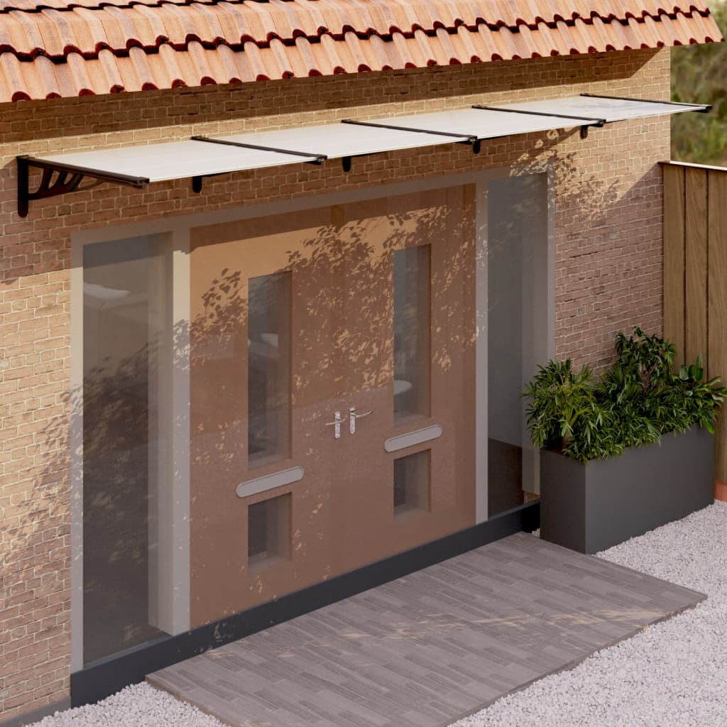 Maison exclusive - marquesina puerta policarbonato negro y transparente 396x90 cm