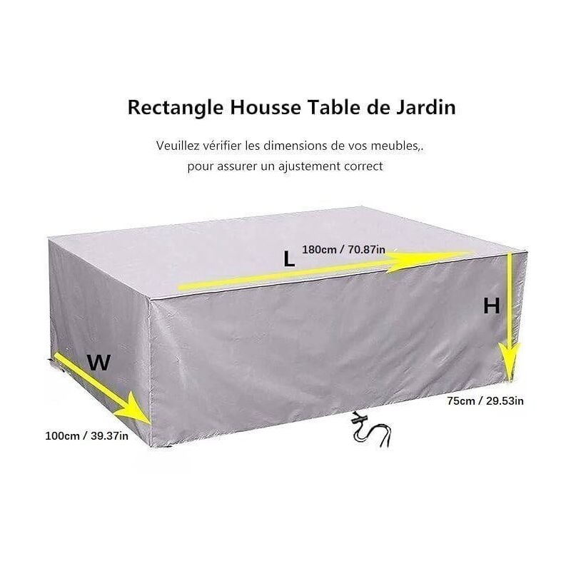 Funda Impermeable Para Muebles De Jardín | Oxford 420D 220x105x105 Cm – Protege Mesa, Sofá Y Sillas Del Sol, Lluvia Y Polvo