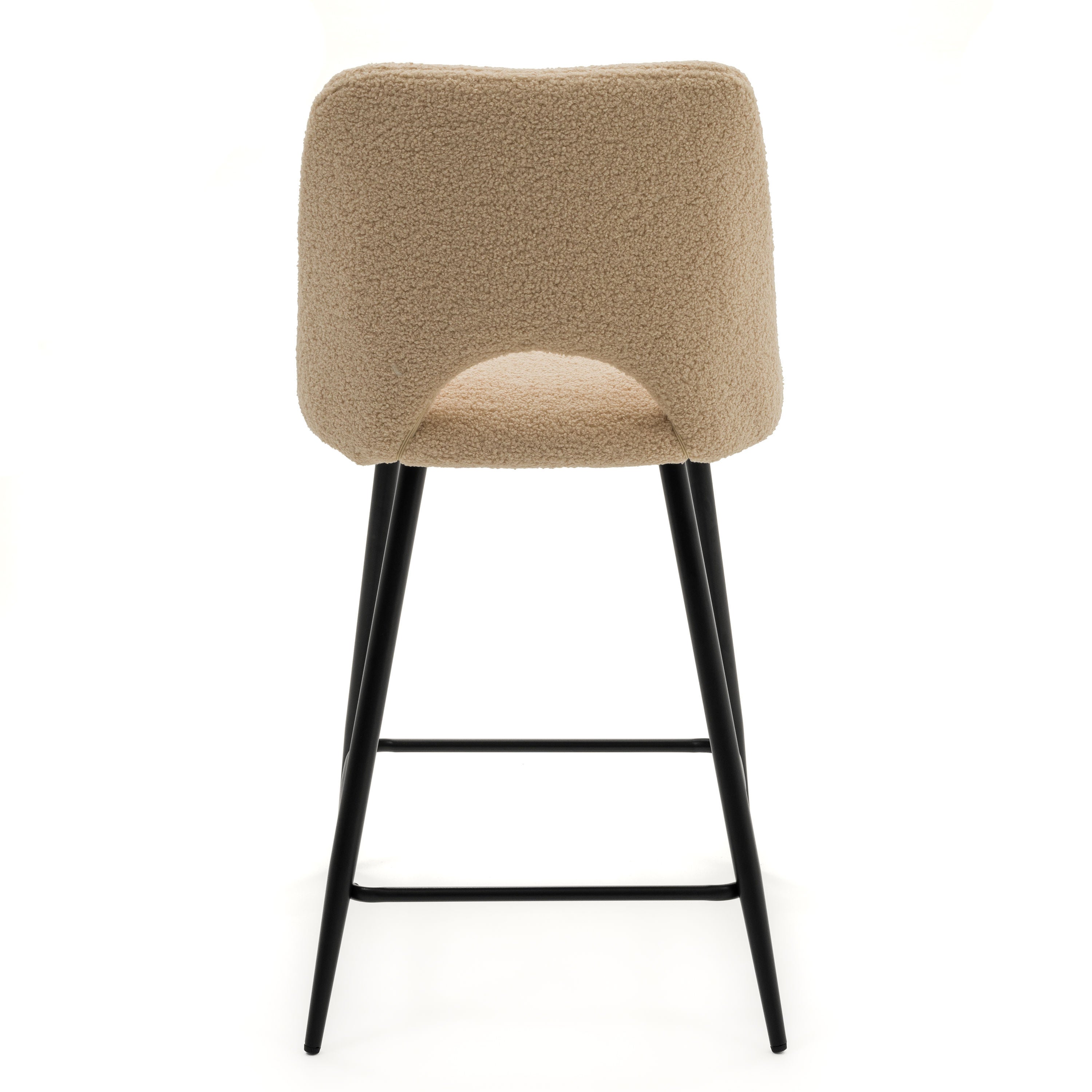 Hoker tapicerowany boucle teddy do salonu jadalni barowy ORO ciemnobeżowy - 8