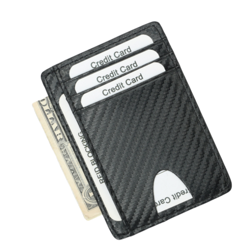 Portefeuille Homme Cuir Véritable Nappa Ultra-fin – Anti-RFID, 9 Cartes, Compartiments Billets 100€ (Noir)