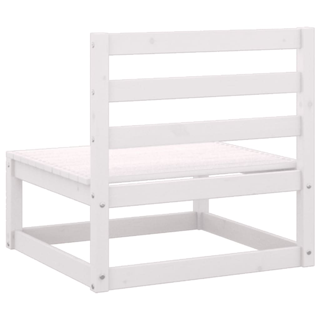 Maison Exclusive - Salon de jardin 3 pcs avec coussins Blanc Bois de pin massif - 5