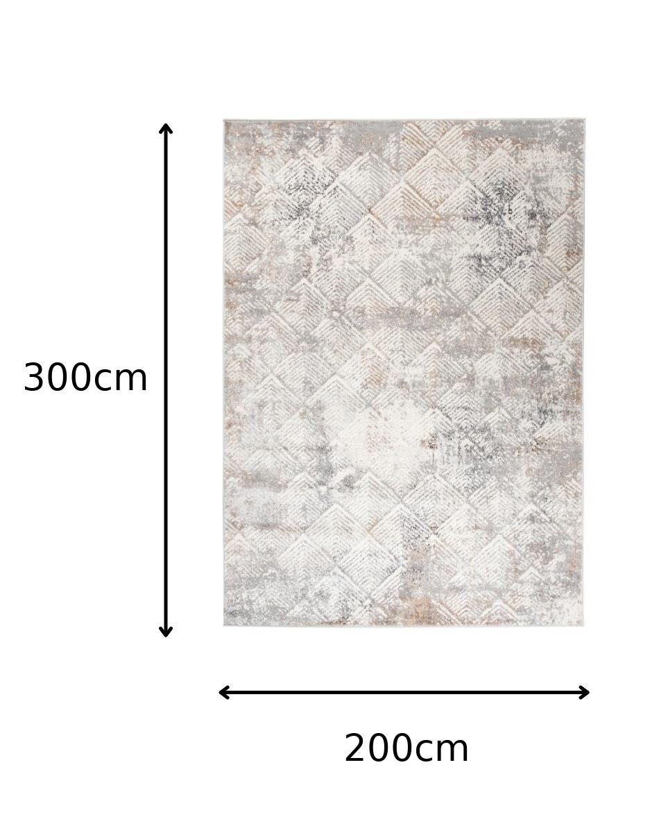 TAPISO Tappeto Soggiorno Camera da Letto Valley Beige Grigio Geometrico Dolce Sottile 200x300 - 5