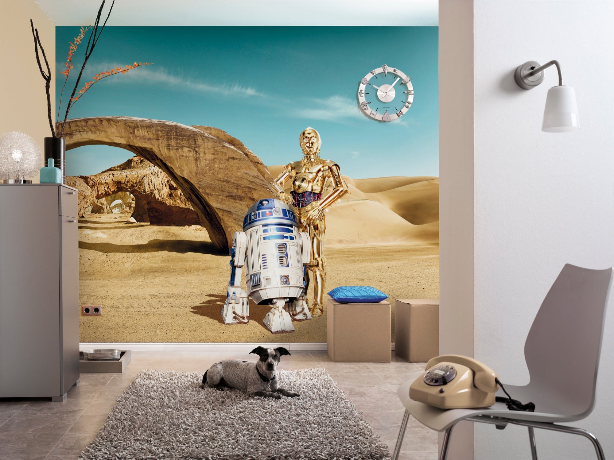 Fototapeta Star Wars beżowymIniebieskim - 368 x 254 cm - DISNEY